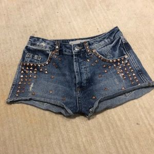 High rise jean shorts